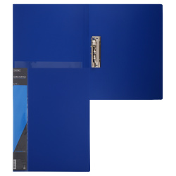 Папка с зажимом Standard А4, пластик, толщина пластика 0,70 мм, 1 зажим, сменная этикетка, цвет синий Hatber AC4_00109