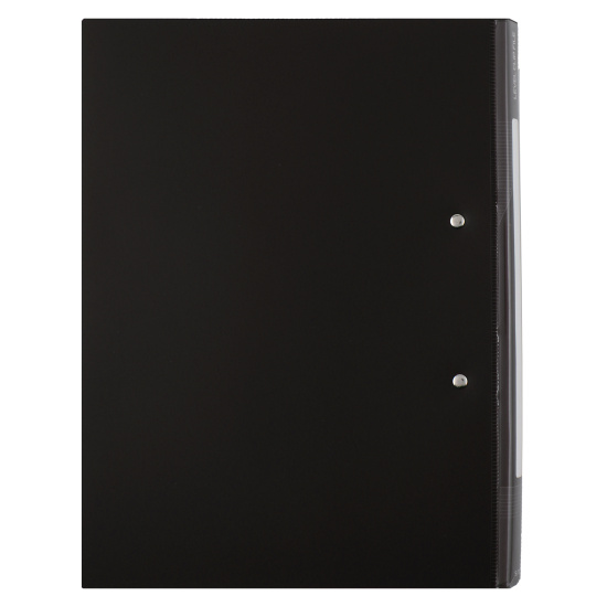 Папка с зажимом Standard А4, пластик, толщина пластика 0,70 мм, 1 зажим, сменная этикетка, цвет черный Hatber AC4_00101