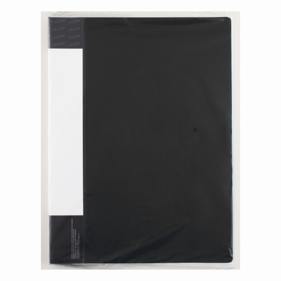 Папка с зажимом А4, пластик, толщина пластика 0,70 мм, сменная этикетка, цвет черный KLERK 190924