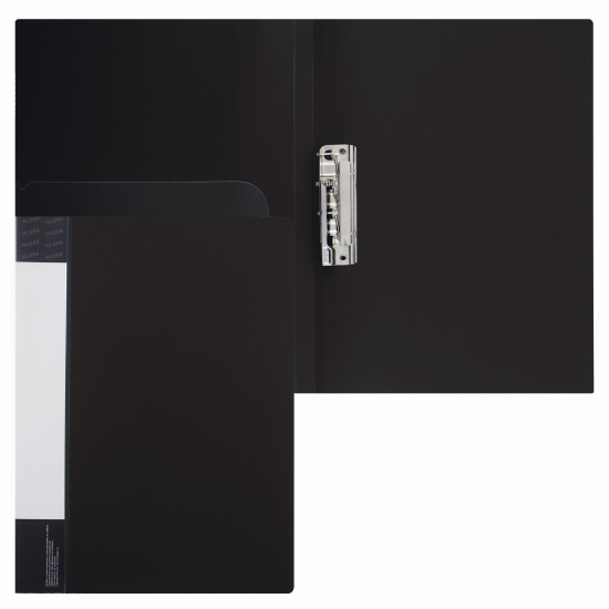 Папка с зажимом А4, пластик, толщина пластика 0,70 мм, сменная этикетка, цвет черный KLERK 190924