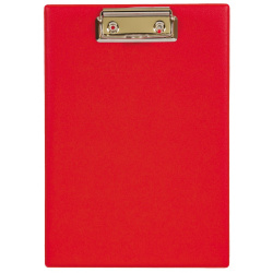 Планшет с зажимом А5, картон, покрытие ПВХ, цвет красный ДПС 2822-102