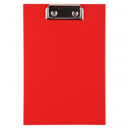 Планшет с зажимом А5, картон, покрыт бумвинилом, толщина 2,0 мм, цвет красный Standard Erich Krause 49446