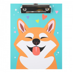 Планшет с зажимом А5 (175*220 мм), ламинированный картон, цвет рисунок Happy Dog Hatber Пп5л_075754