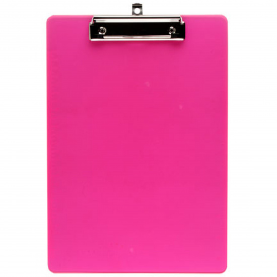 Планшет с зажимом А4, пластик, толщина 2,0 мм, шкала делений, цвет розовый неоновый deVENTE 3034004