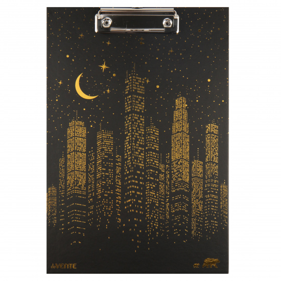Планшет с зажимом А4, ламинированный картон, цвет черный My Gold Night City deVENTE 3034111