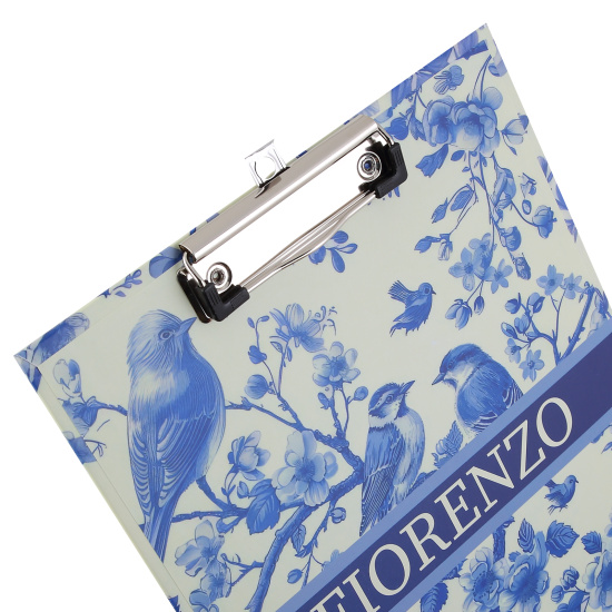 Планшет с зажимом, А4, ламинированный картон, толщина 3 мм, Blue birds, FIORENZO, 252848