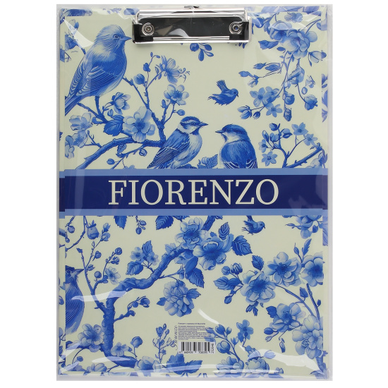 Планшет с зажимом, А4, ламинированный картон, толщина 3 мм, Blue birds, FIORENZO, 252848