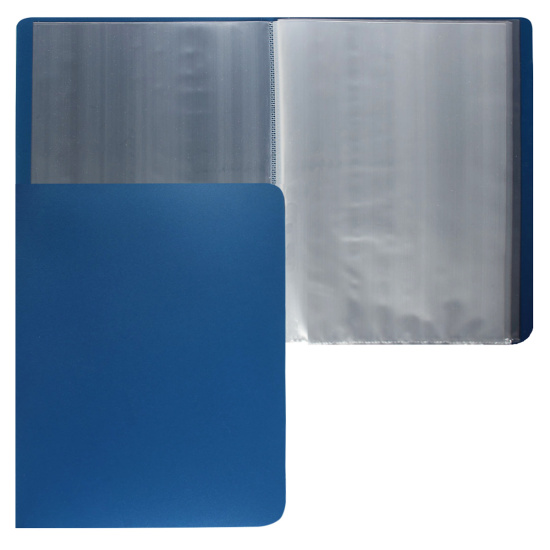 Папка 10 файлов, А4, пластик, цвет синий KLERK 190851