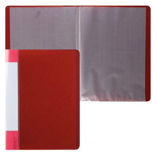 Папка 10 файлов, А4, пластик, цвет красный KLERK 190858