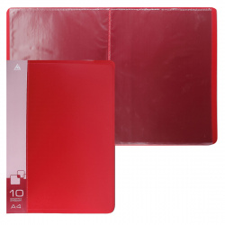Папка 10 файлов 0,60мм BPV10RED торц карм 816925 красн