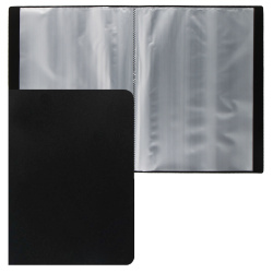 Папка 20 файлов, А4, пластик, цвет черный KLERK 190864