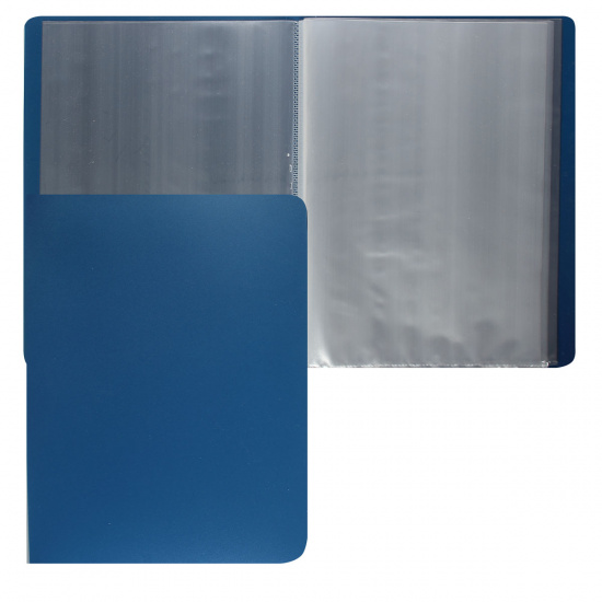 Папка 20 файлов, А4, пластик, цвет синий KLERK 190865