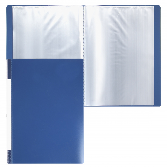 Папка 20 файлов, А4, пластик, цвет синий KLERK 190870