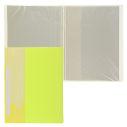 Папка 20 файлов, А4, пластик, цвет желтый NEON KLERK 231605