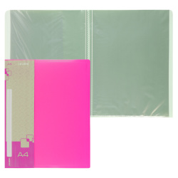 Папка 20 файлов, А4, пластик, цвет розовый NEON KLERK 231607