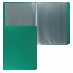 Папка 30 файлов, А4, пластик, цвет зеленый KLERK 190876