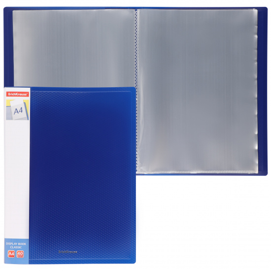 Папка 40 файлов, А4, пластик, цвет синий Diamond Total Blue Erich Krause 54960