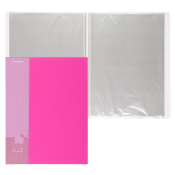 Папка 40 файлов, А4, пластик, цвет розовый KLERK 231610