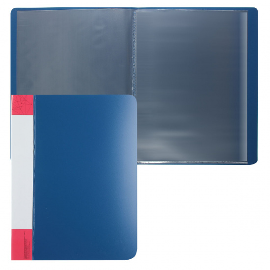 Папка 40 файлов, А4, пластик, цвет синий KLERK 190890