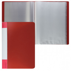 Папка 60 файлов, А4, пластик, цвет красный KLERK 190897