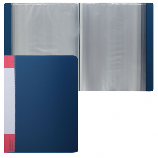 Папка 80 файлов, А4, пластик, цвет синий KLERK 190900