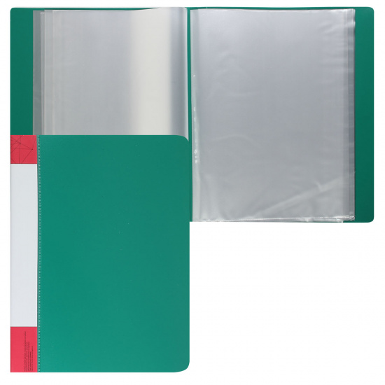 Папка 80 файлов, А4, пластик, цвет зеленый KLERK 190901