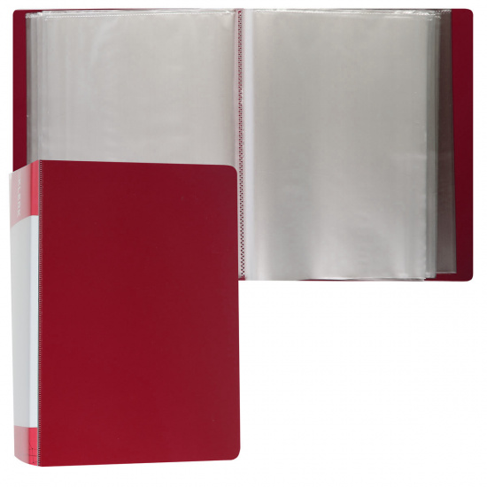 Папка 100 файлов, А4, пластик, цвет красный KLERK 190912