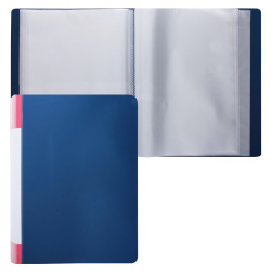 Папка 100 файлов, А4, пластик, цвет синий KLERK 190915