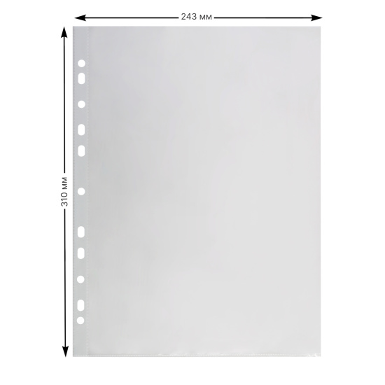 Файл, А4, плотность 30 мкм, 100 шт, поверхность матовая фактурная, Стандарт, Erich Krause, 67330