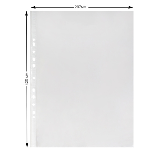 Файл, А3, плотность 30 мкм, 50 шт, поверхность глянцевая, KLERK, 176575