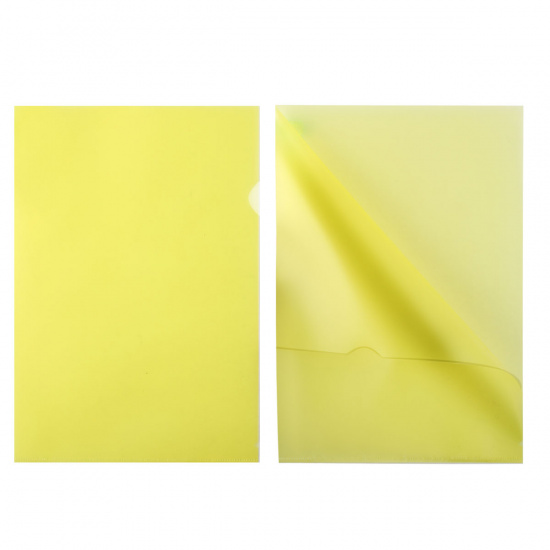 Папка-уголок А4, пластик тонированный, толщина пластика 0,15мм, цвет желтый Бюрократ ЕЕ-310/816385