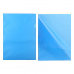 Папка-уголок А4, 0,15 мм, пластик тонированный, цвет синий KLERK 212830