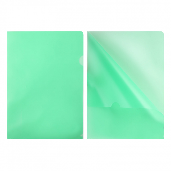 Папка-уголок А4, 0,15 мм, пластик тонированный, цвет зеленый KLERK 212833