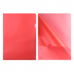Папка-уголок А4, 0,15 мм, пластик тонированный, цвет красный KLERK 212831