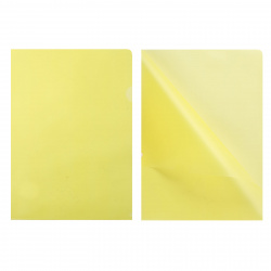 Папка-уголок А4, 0,15 мм, пластик тонированный, цвет желтый KLERK 212832