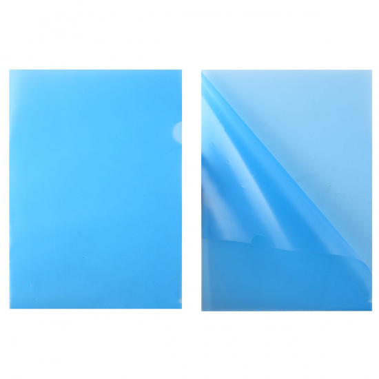Папка-уголок А4, 0,15 мм, пластик тонированный, цвет синий Бюрократ ЕЕ-310/816381