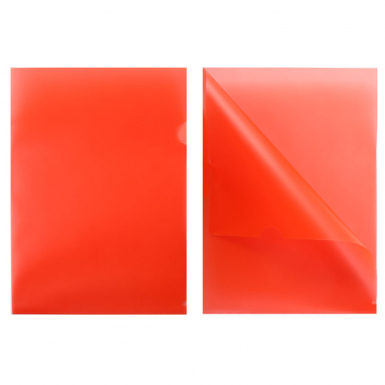 Папка-уголок А4, пластик тонированный, толщина пластика 0,18мм, цвет красный Бюрократ Е-310/816356