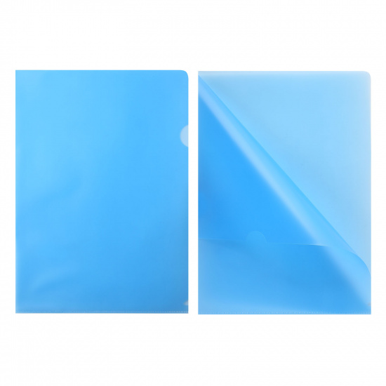 Папка-уголок А4, 0,18 мм, пластик тонированный, цвет синий KLERK 212836