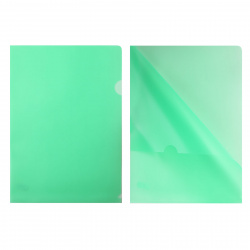 Папка-уголок А4, 0,18 мм, пластик тонированный, цвет зеленый KLERK 212837