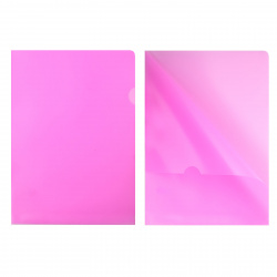 Папка-уголок А4, 0,18 мм, пластик тонированный, цвет розовый неоновый KLERK 212842