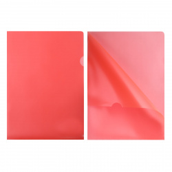 Папка-уголок А4, 0,18 мм, пластик тонированный, цвет красный KLERK 212838