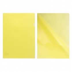 Папка-уголок А4, 0,18 мм, пластик тонированный, цвет желтый KLERK 212839