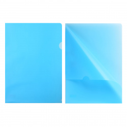 Папка-уголок А4, 0,18 мм, пластик тонированный, цвет голубой KLERK 212841
