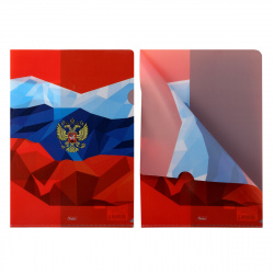 Папка-уголок 0,18мм Россия AG4 ассорти п/прозр