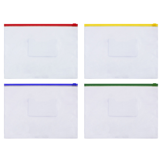 Папка на молнии А5, 190*250 мм, ПВХ, цвет прозрачный, ассорти 4 вида deVENTE 3072907