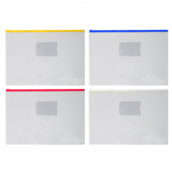 Папка на молнии А4, 241*334 мм, ПВХ, цвет прозрачный, ассорти 5 видов PVC Zip Pocket Erich Krause 2935