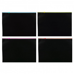 Папка на молнии А4, 242*335 мм, ПВХ, цвет черный, ассорти 4 вида Matt Accent Erich Krause 54953