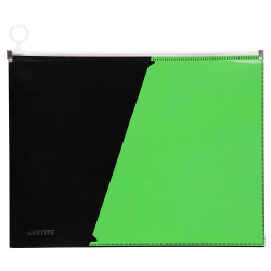 Папка на молнии А4, 245*320 мм, ПВХ, цвет черный/зеленый Monochrome deVENTE 3072332