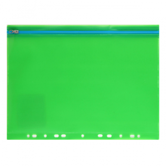Папка на молнии А4 (250*330мм), ПВХ, цвет зеленый Феникс 48206