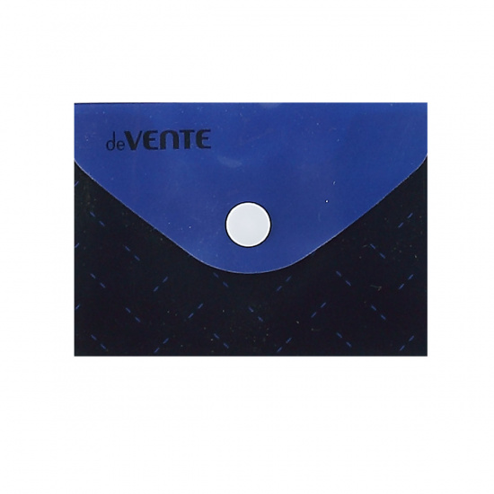 Папка-конверт на кноп А7 (74*105мм) 0,15мм deVENTE Black&Blue 3071524 непрозр 
